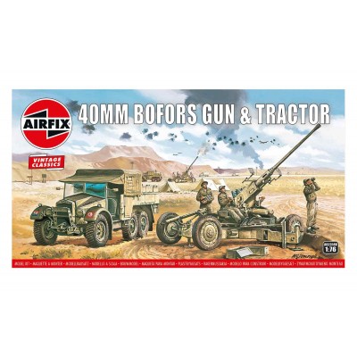 BOFORS 40mm Gun & Tractor - 1/76 SCALE - AIRFIX A02314V  ( VINTAGE CLASSICS )